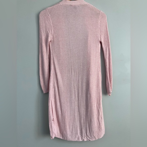 INC Pink Light Weight Open Front Long Sleeve Duster Style Cardigan Size XS - Picture 5 of 10